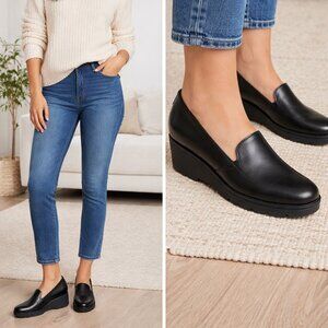 Vionic Leather Willa Wedge Women's Slip On/Loafer/Moc Wedge - Size 11 - New